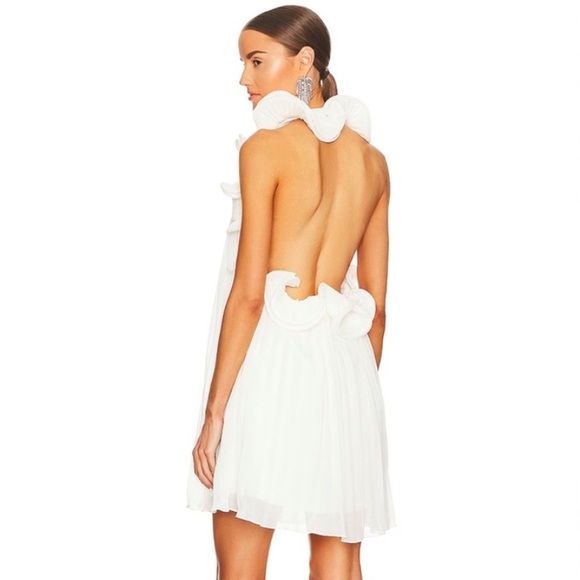 AMUR Dresses & Skirts - AMUR Mimi Halter Neck Frill Off White Mini Dress.‎ Size 8. NWT.